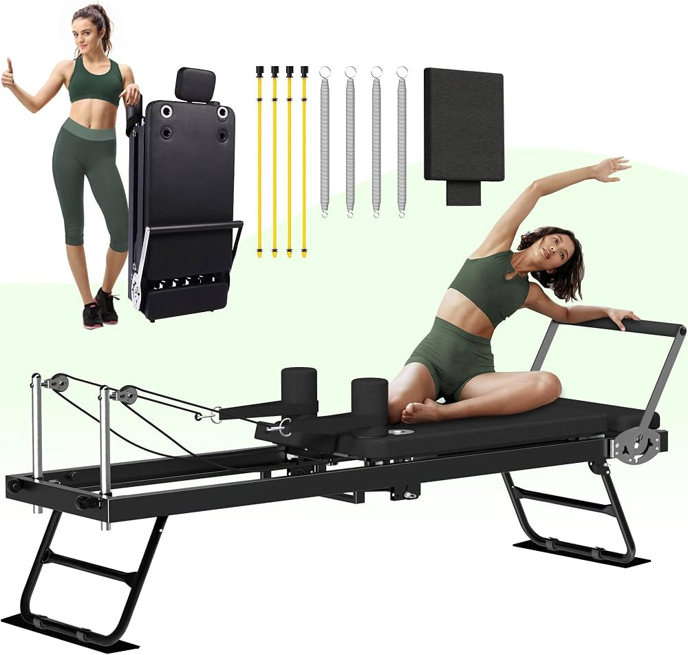 Pilates Reformer, Foldable Reformer Pilates Machine, Pilates Equipment for Home Women Use Gym Wor... | Amazon (US)