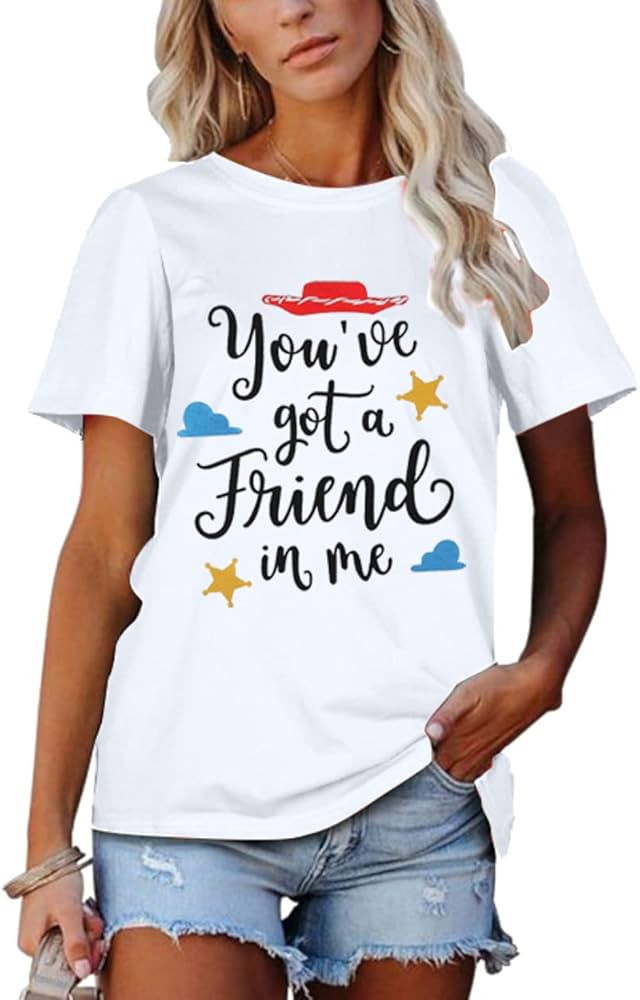 SUPEYA Youve Got A Friend in Me T-Shirt for Women Funny Letter Print Shirt Cute Graphic Short Sle... | Amazon (US)