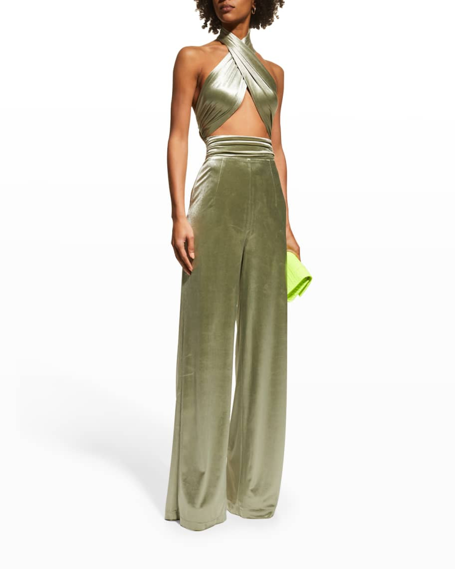 Bronx and Banco Cleopatra Cutout Halter Jumpsuit | Neiman Marcus