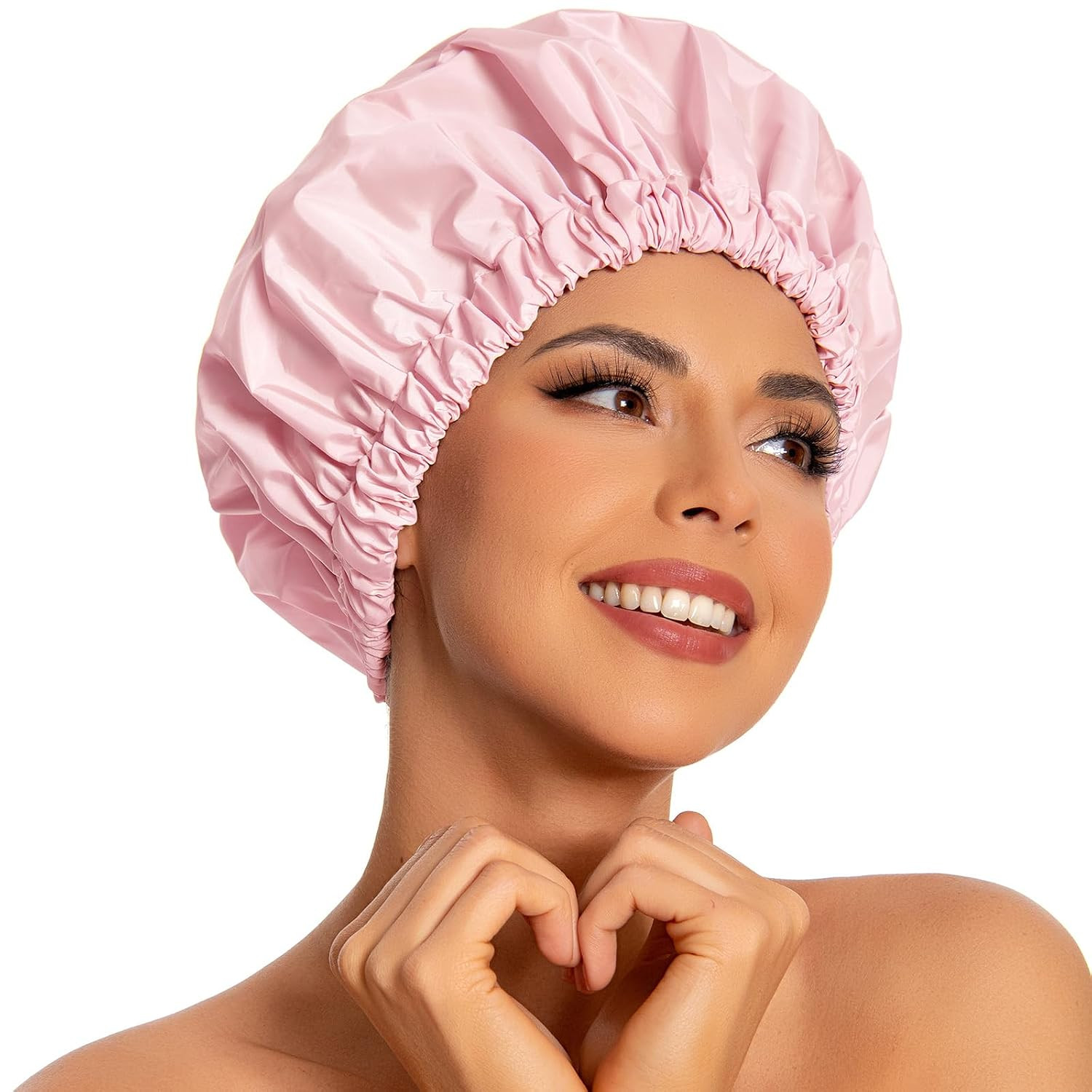 Edoneery Shower Caps for Women Reusable Waterproof, Shower Hair Cap | Amazon (US)