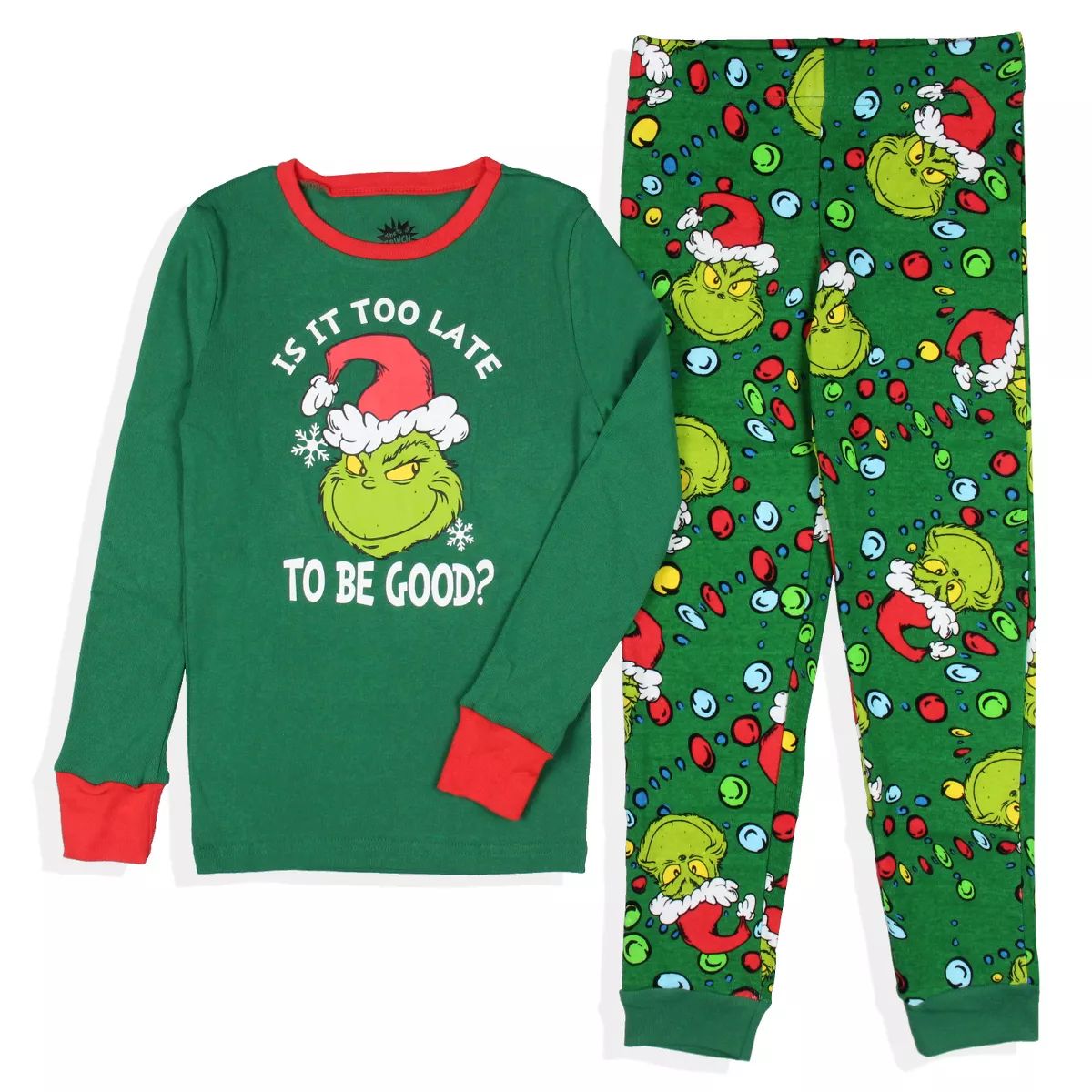 Dr. Seuss How the Grinch Stole Christmas Lights Matching Family Pajama Set | Target