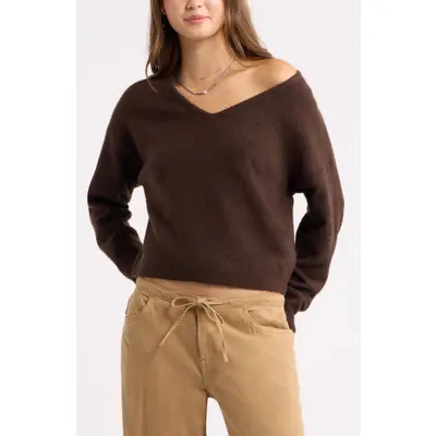 BP. V-Neck Cozy Sweater in Navy Iris at Nordstrom, Size Medium | Nordstrom