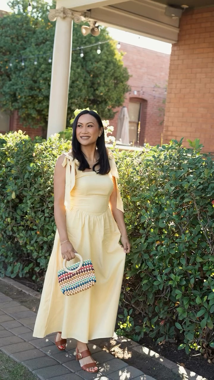 Spring called… she said wear the yellow dress 💛✨

This flowy midi is officially my go-to for the season — from sunny brunch dates to wedding guest moments and everything in between. The soft pastel hue, bow-tie straps, and twirl-worthy skirt just feel like fresh blooms and longer days. 🌼

Paired it with simple heels and a colorful mini bag for that effortless “I just threw this on” vibe (even though we know it’s the dress doing all the work 😉).

Ready for patio brunches, garden parties, and dancing under string lights. 🌿✨

Where are you wearing your favorite spring dress this year? 💐

Comment SPRING DRESS for a direct link to your inbox!