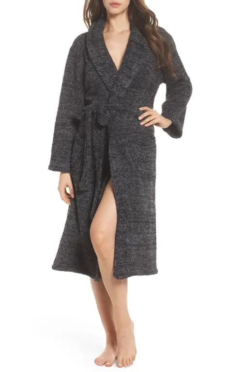 barefoot dreams CozyChic™ Unisex Robe in Black/graphite at Nordstrom, Size 4 | Nordstrom