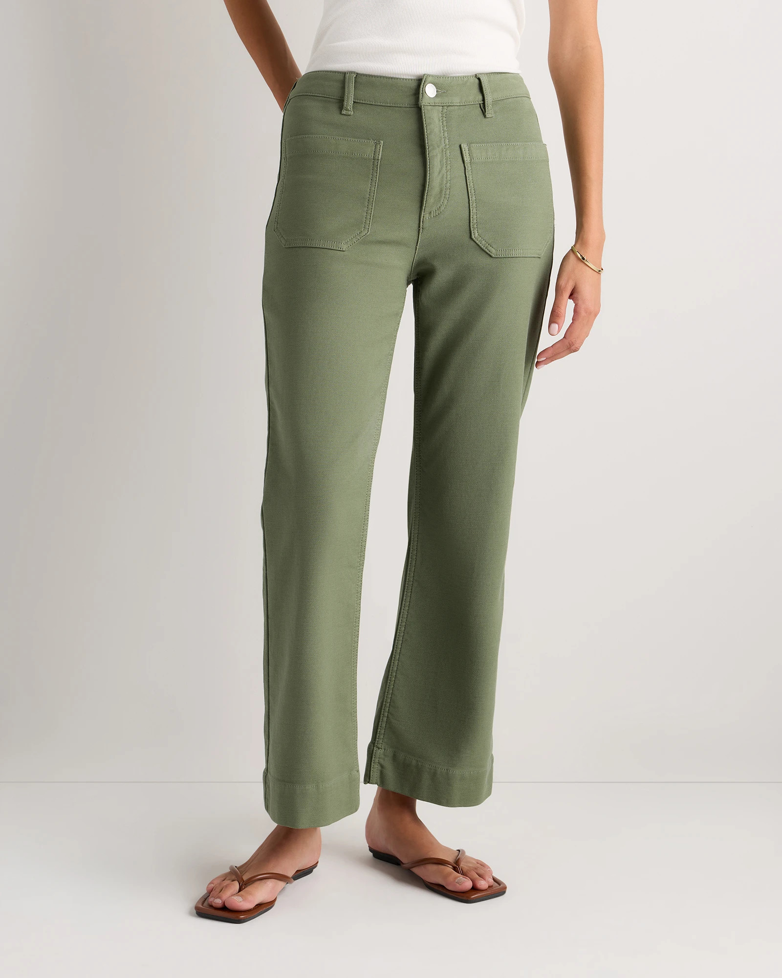Quince | Women's French Terry Wide Leg Pants in Deep Navy, Size 12, Cotton | Quince