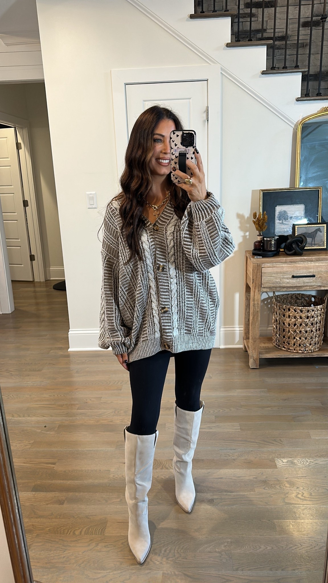 Cozy casual sweater and I’m obsessed with these boots! 