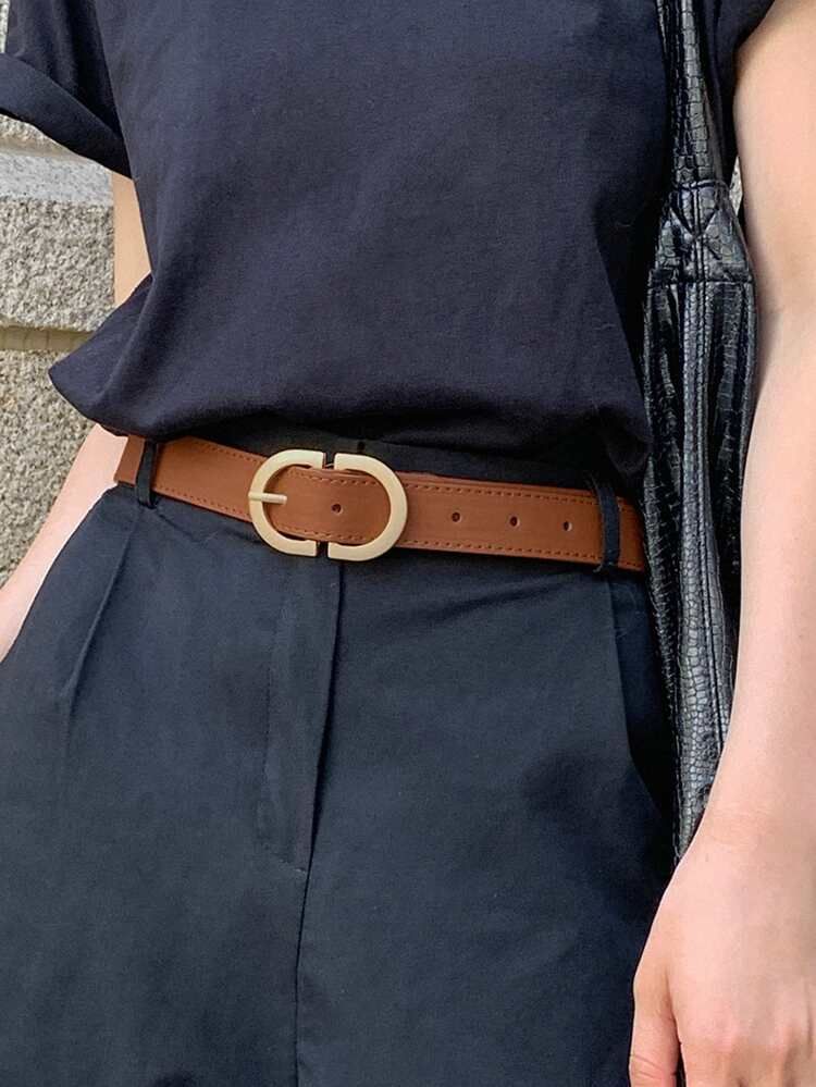 DAZY Stitch Detail Buckle Belt | SHEIN