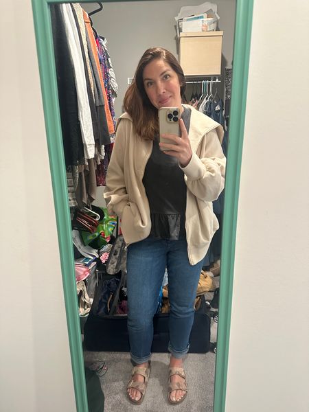 Messy closet, don’t care!  In my typical mom/work from home uniform today which includes t-short, jeans, birks, & a jacket!
#amazon #momlife #momuniform #momjeans #ootd

#LTKstyletip #LTKmidsize #LTKfindsunder50