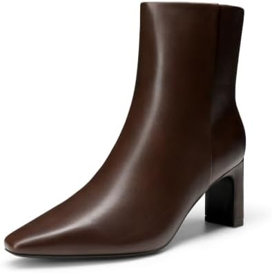 DREAM PAIRS Women's Square Toe Block Heel Ankle Boots | Amazon (US)