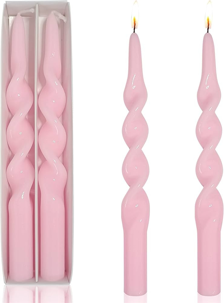 Gedengni Handmade Spiral Taper Candles - Set of 2 Twisted Candle Wax 9.5 Inch Tall for Home Decor... | Amazon (US)