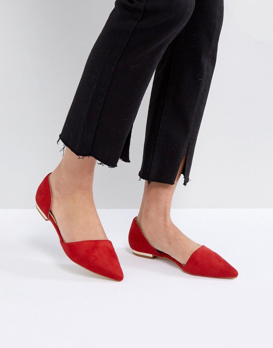 RAID Cate Red Two Part Flat Shoes - Red | ASOS US