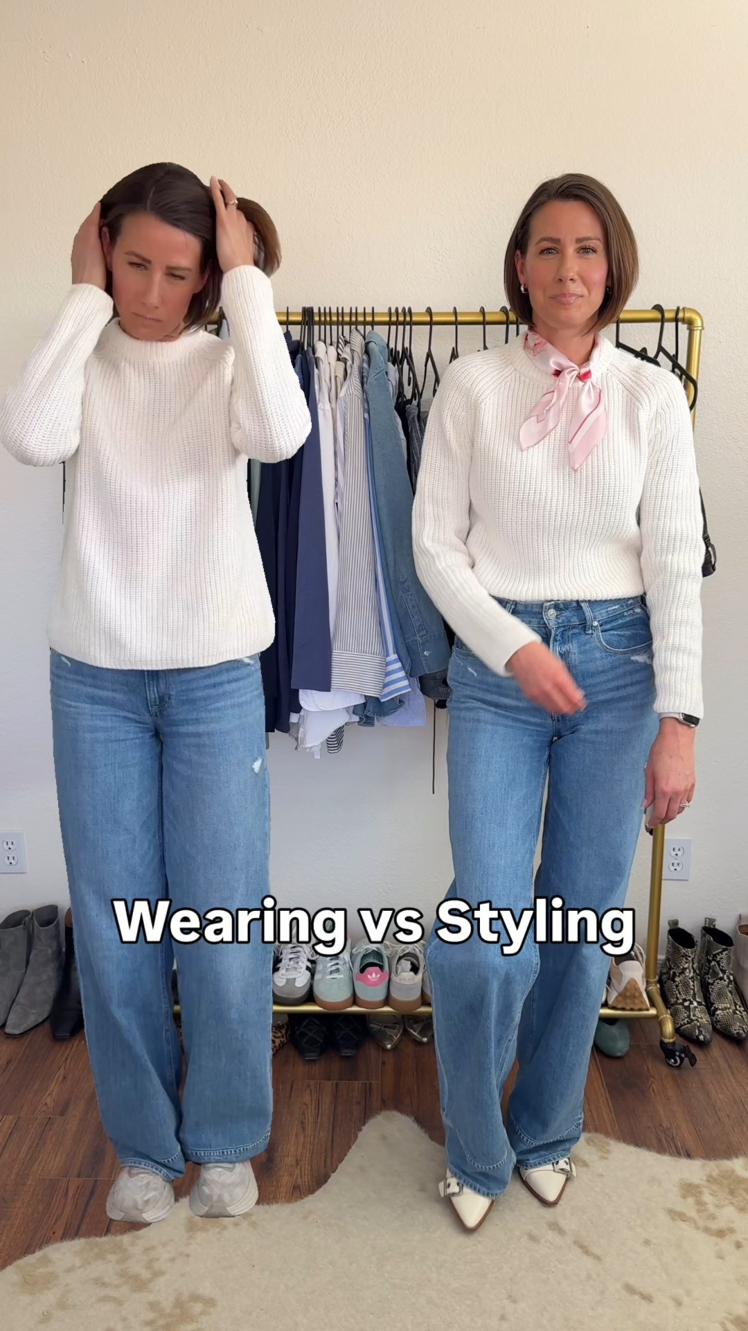 Friend, you’re over 40 so it’s time to start dressing with more confidence. 

No, you don’t have to have the perfect body. 

No, you don’t have to have the perfect wardrobe. 

Just make a few tweaks to your outfit and it can go from making you look frumpy and larger than you are to stylish and confident. 

Because when you feel good, you do good. 

Quick outfit tweaks: 

Keep the exercise shoes for …exercising. 
Let’s see your waist! 
Add some jewelry. 
Elevate your look with a silk scarf (they are super cheap ones on Amazon 🤫)

Friends don’t let friends look frumpy. 



#tallgirlfashion #tallgirlstyle #over40fashion

#LTKOver40 #LTKTall #LTKootd