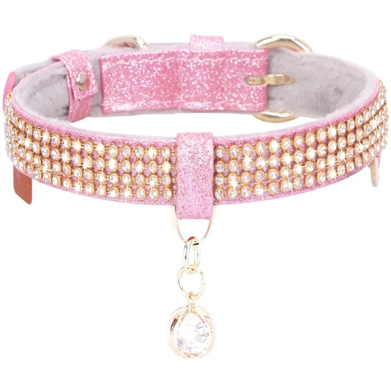 WWW Dog Collar, Cat Collar, Premium PU Leather Adjustable 11.4-14.9"(29-38cm) Dog Collar with Bli... | Walmart (US)