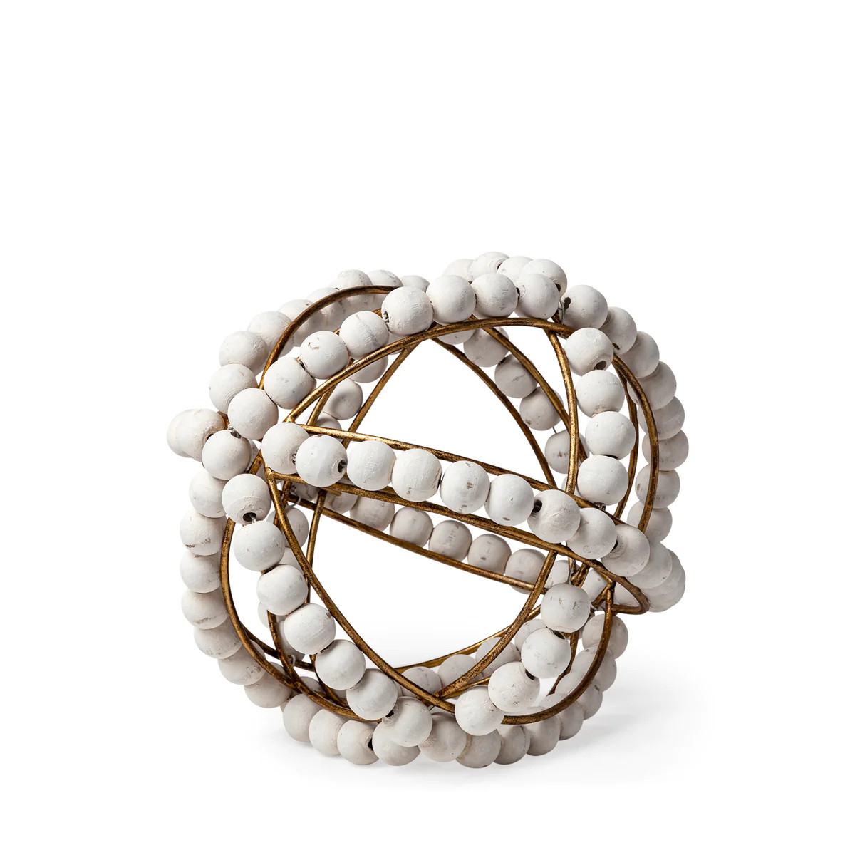 Decorative Beaded Orb White | Megan Molten