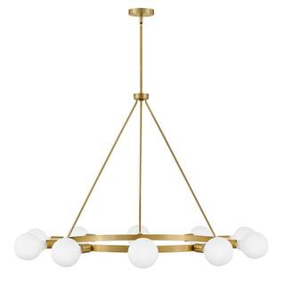 Orla 10-Light Lacquered Brass Wagon Wheel Chandelier | The Home Depot