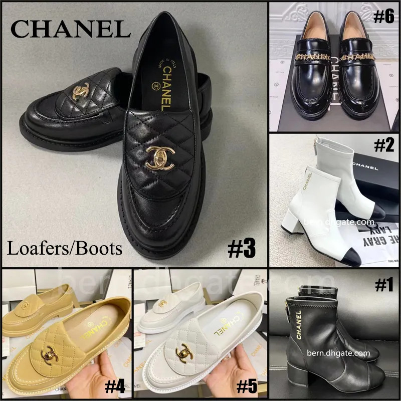 Cha-nel DUPE Fashion Women's Loafers Short Boots with Embroidery Letter Logo EU35-40 | DHGate