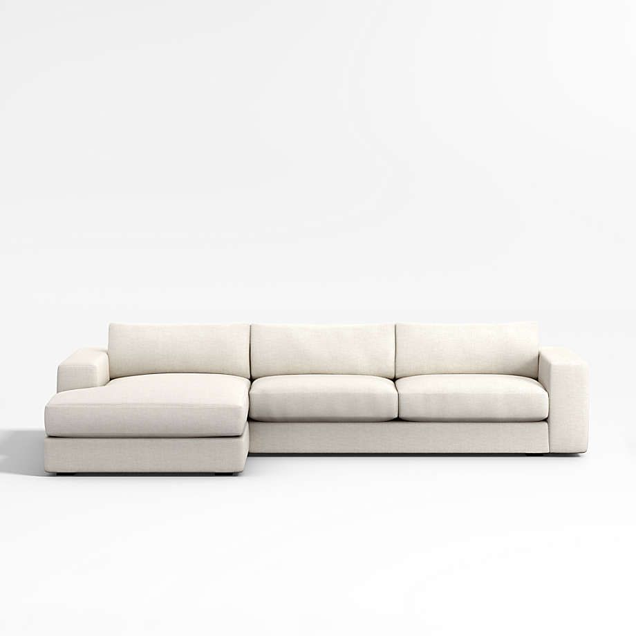 Oceanside 2-Piece Left-Arm Chaise Sectional Sofa + Reviews | Crate & Barrel | Crate & Barrel