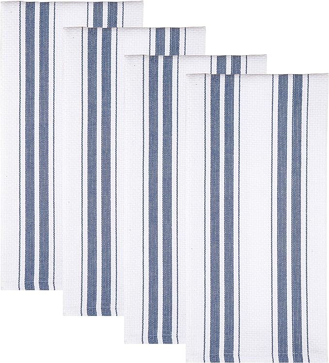 Sticky Toffee Cotton Kitchen Dish Towels, 4 Pack, 27.5 in x 19.5 in, Basket Weave Blue | Amazon (US)