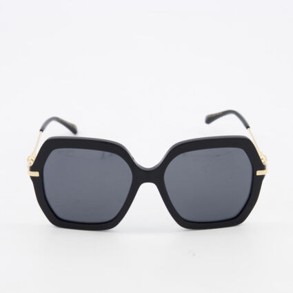 Black Esther Hexagonal Oversized Sunglasses | TK Maxx