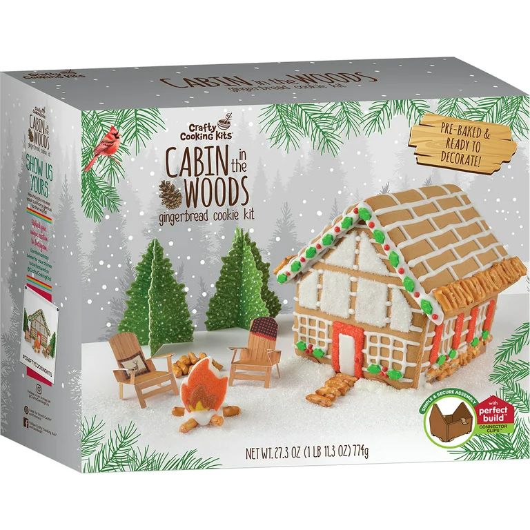 Crafty Cooking Kits Cabin in the Woods Gingerbread House, 1 Kits, 27.3 Ounces | Walmart (US)
