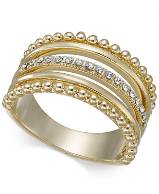 INC International Concepts INC Gold-Tone Crystal Stack Ring, Created for Macy's & Reviews - Rings... | Macys (US)