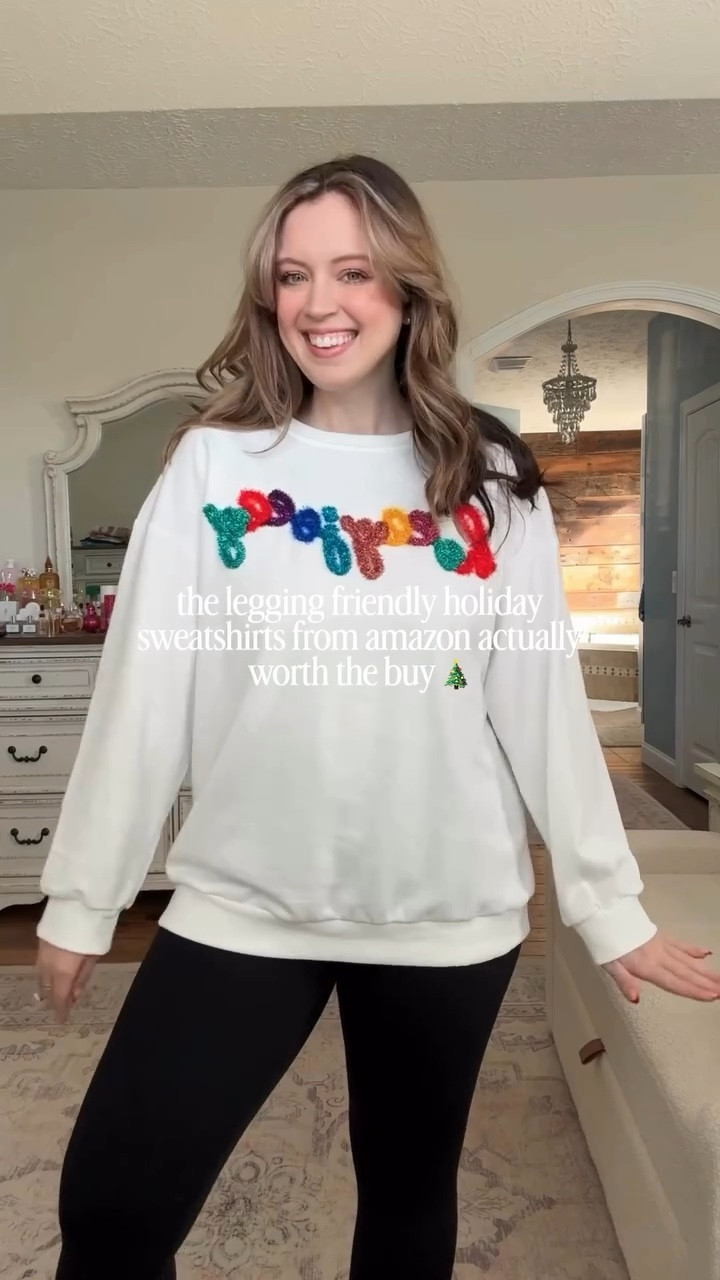 Comment HOLIDAY to shop these cute and comfy holiday sweatshirts from amazon! Love how all of these are perfectly oversized and legging friendly! 🙌🏻✨🎄 Throw on some fleece lined leggings and you’re good to go (mine are linked with the post!) 🫶🏻

Follow @maciejade for more amazon fashion & midsize outfit inspo! ♥️

holiday sweatshirts | cute sweatshirts | holiday style | midsize style | size 10 | size 12 | midsize outfit | fleece lined leggings