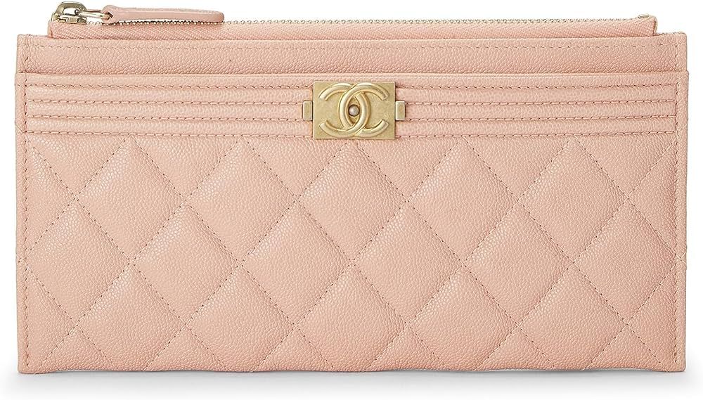 Amazon.com: Chanel, Pre-Loved Pink Quilted Caviar Boy Wallet, Pink : Luxury Stores | Amazon (US)