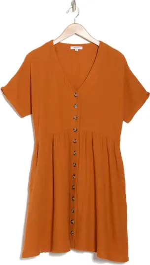 Lightspun Button Front Minidress | Nordstrom Rack