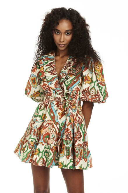 Love the Label Remy Dress, Marrakech Ivory Print | Monkee's of Mount Pleasant