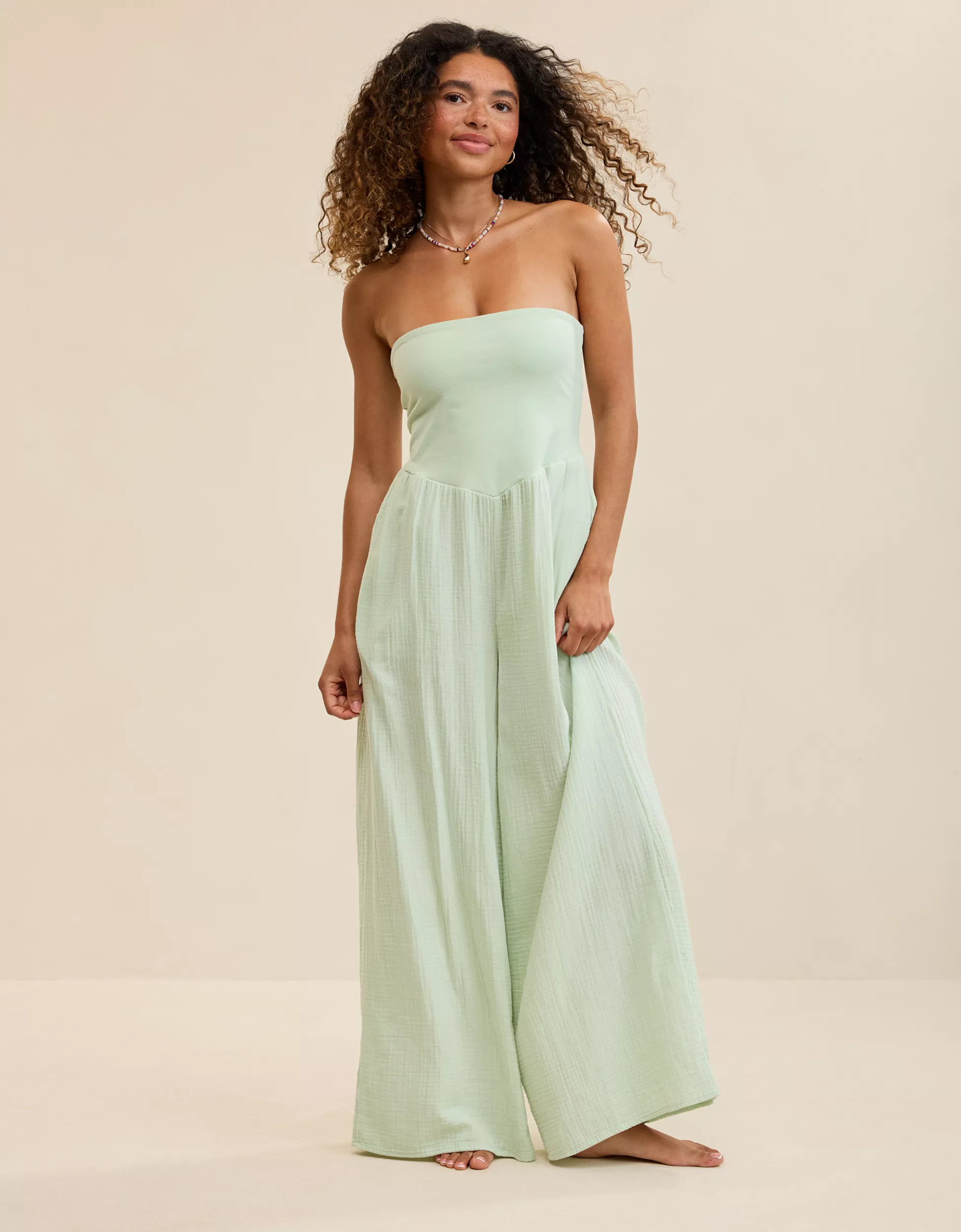 Aerie At The Barre Strapless Jumpsuit | Aerie