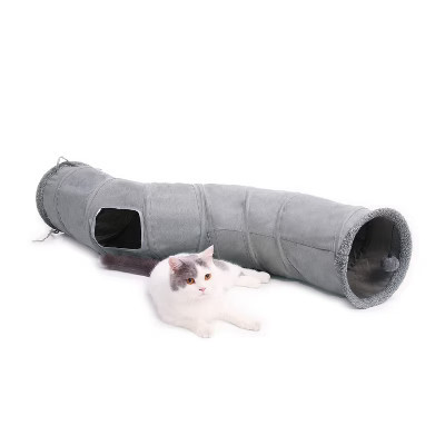 Angel Sar 51" S-Shape Cat Tunnel, Collapsible Play Tube, 10.5 Inch Diameter, with Hanging Toy, for Indoor Cats | Target