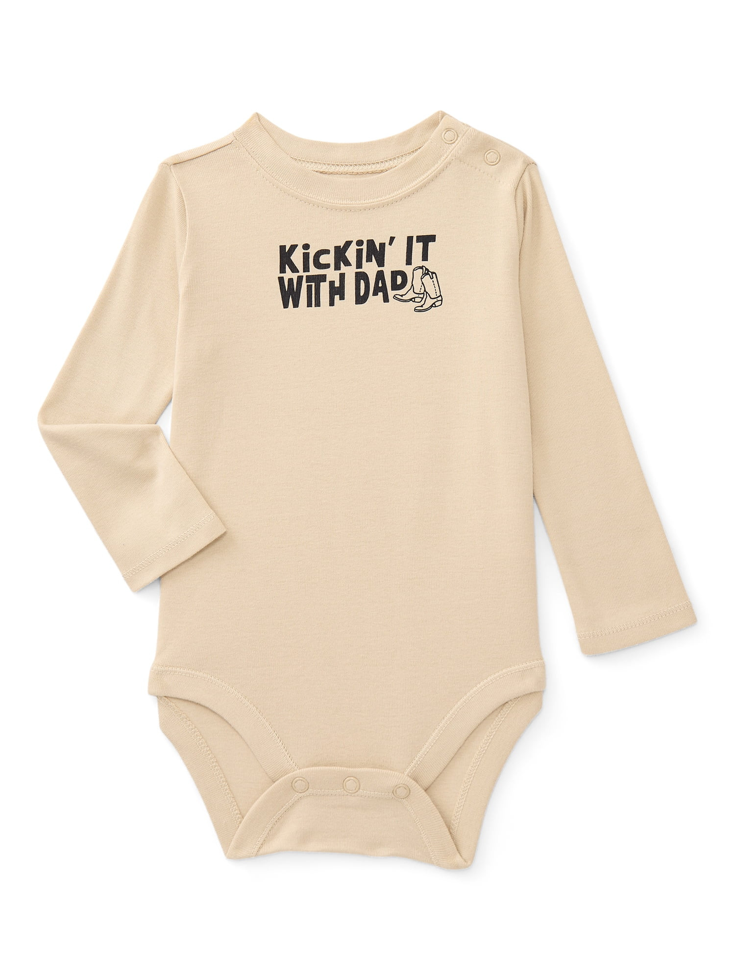 Wonder Nation Baby Boy Long Sleeve Graphic Bodysuit, Sizes 0-24 Months | Walmart (US)