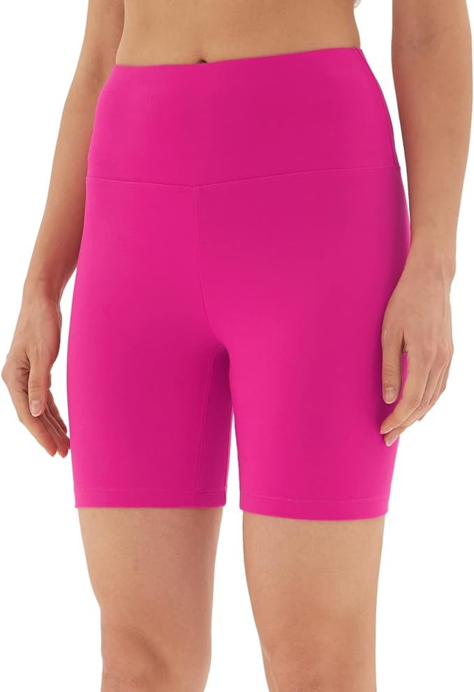 sissycos Women's High Waisted Biker Shorts Ultra Soft Stretch Yoga Band 6" Inseam Short Pants | Amazon (US)
