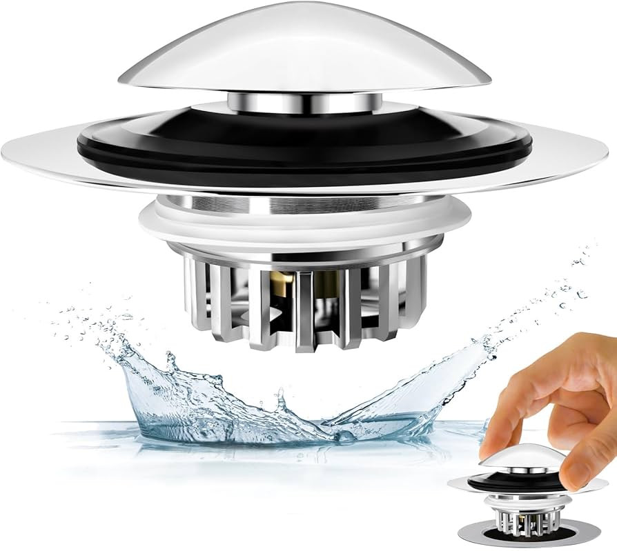 Bathtub Drain Stopper, Pop Up Tub Drain Hair Catcher, Bath Tub Drain Plug and Cover for 1.45-1.8i... | Amazon (US)