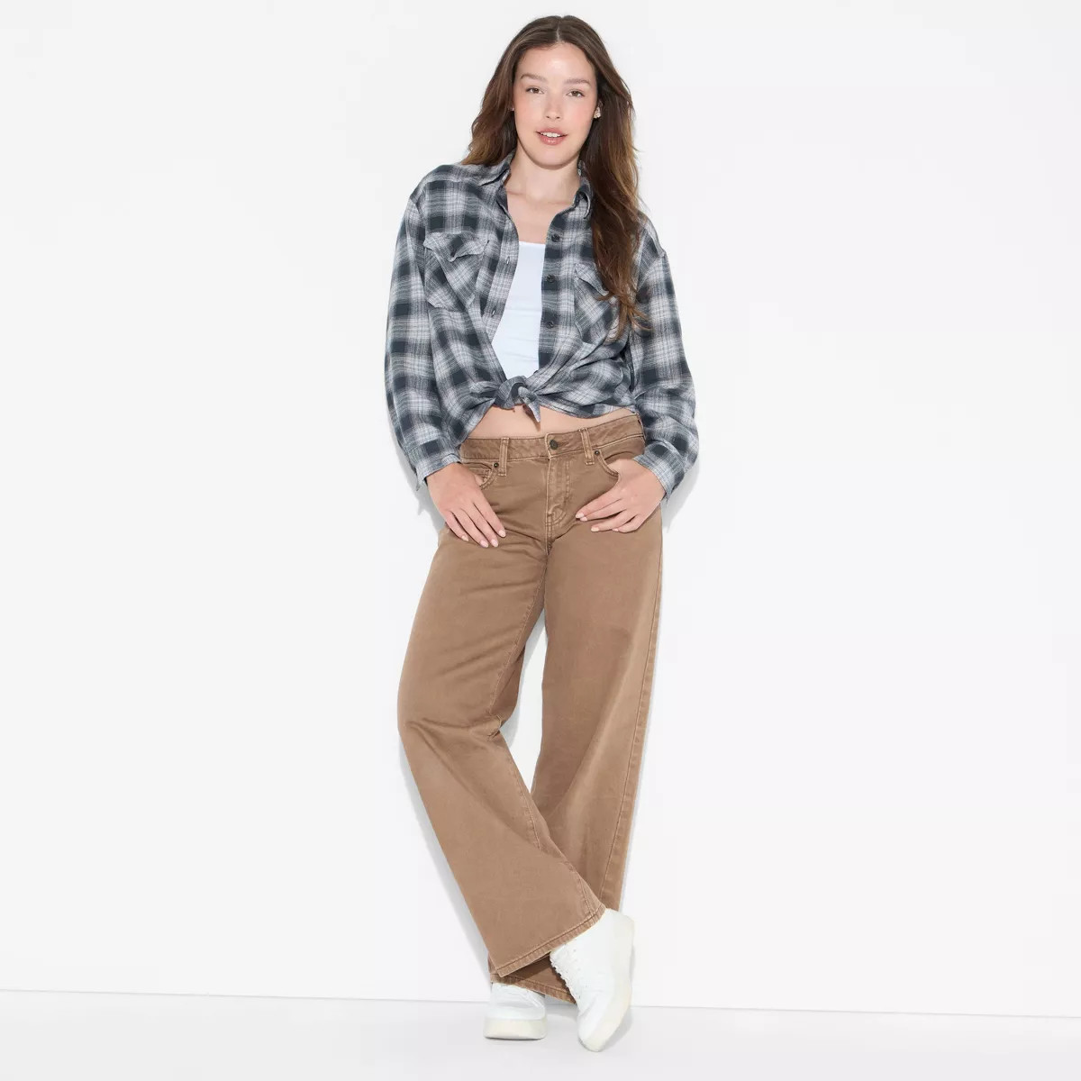 Women's Oversized Long Sleeve Collared Flannel Shirt - Wild Fable™ | Target