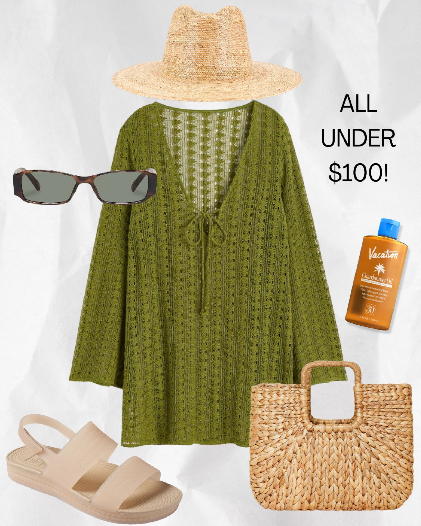 Beach cover-up, swimsuit cover up, pool outfit, beach outfit, crochet dress, crochet cover up dress, straw wide brim hat, straw tote bag, beach bag, summer style under $100, affordable fashion, what to wear to the pool, what to wear on vacation, vacation outfit ideas

#LTKstyletip #LTKunder100 #LTKswim