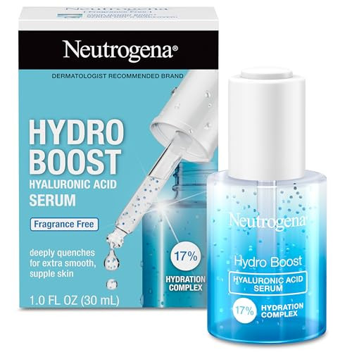 Neutrogena Hydro Boost Hyaluronic Acid Serum For Face, Lightweight Daily Hydrating Serum To Revive Dry Skin, Oil-Free, Non-Comedogenic, Fragrance Free, 1 oz | Amazon (US)