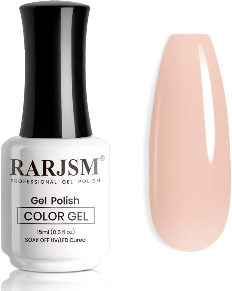 RARJSM Milky Rose Gel Nail Polish LED UV Gel Soak Off Clear Nude Pink French Manicure Light Pink ... | Amazon (US)