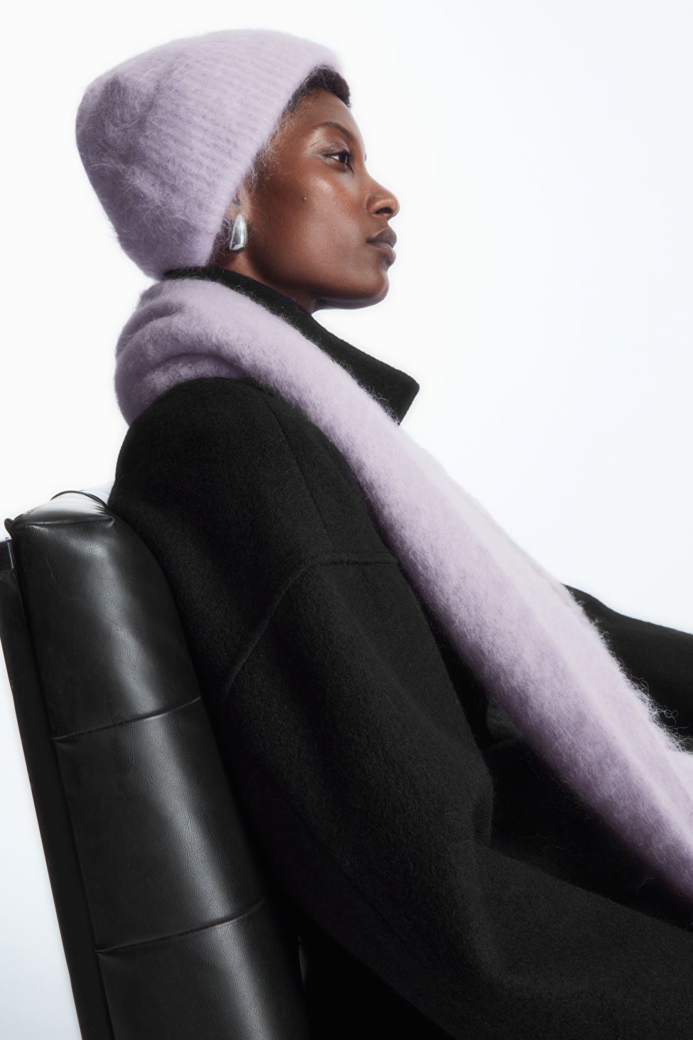 RIBBED MOHAIR BEANIE - LILAC - Hats - COS | COS (US)