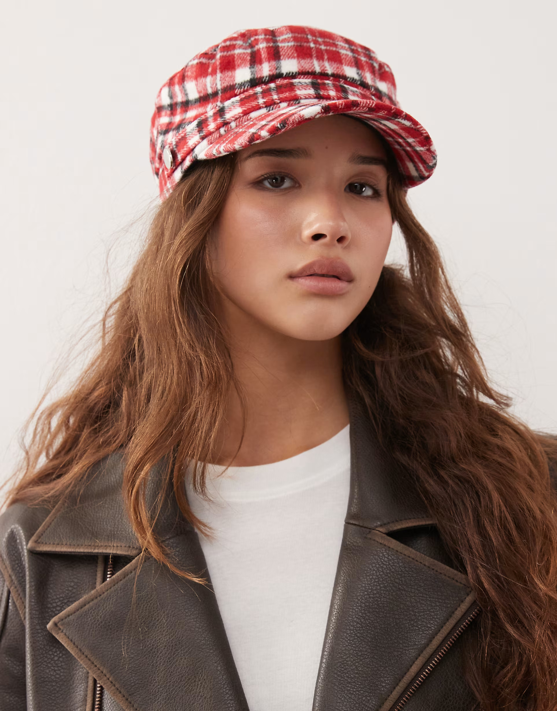Reclaimed Vintage baker boy hat in red tartan | ASOS | ASOS (Global)