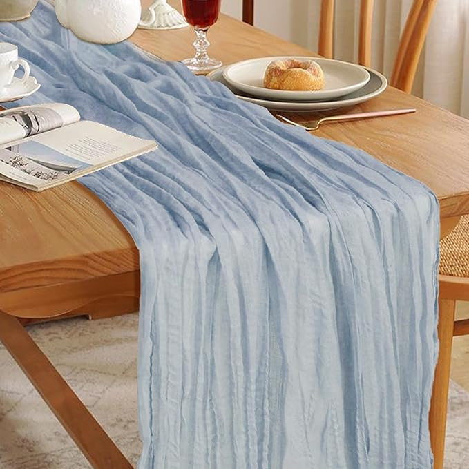 Le courant 10Ft Cheesecloth Table Runner, Rustic Boho Gauze Cheese Cloth Runner Table Runner for ... | Amazon (US)