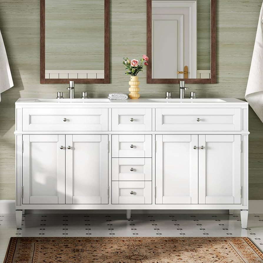 AMERLIFE 60″ Bathroom Vanity with Sink Combo & 3 Storage Drawers | Amazon (US)