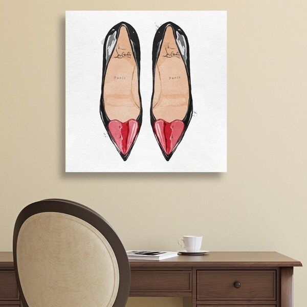 Oliver Gal 'Lovely Lady Slippers' Canvas Art - Red | Bed Bath & Beyond