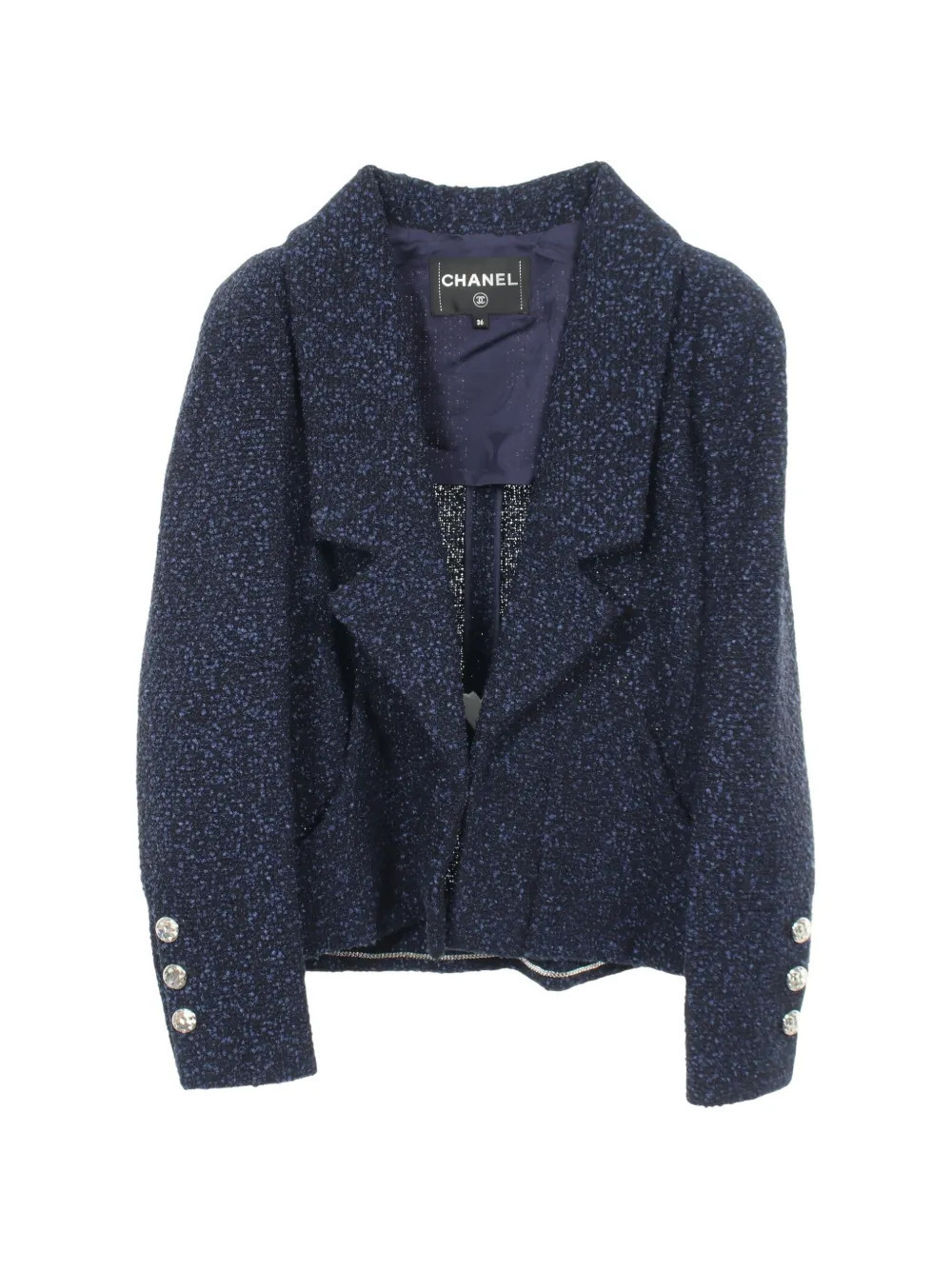 CHANEL Pre-Owned 1986-1988 tweed blazer - Blue | Farfetch Global