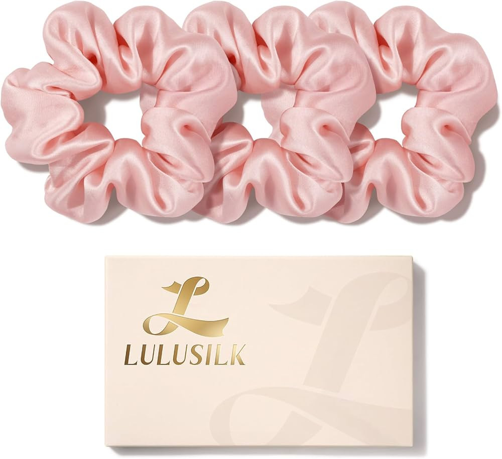 LULUSILK Silk Scrunchies for Hair Sleep, 100% Real Mulberry Silk, No Damage Hair Ties for Women a... | Amazon (US)