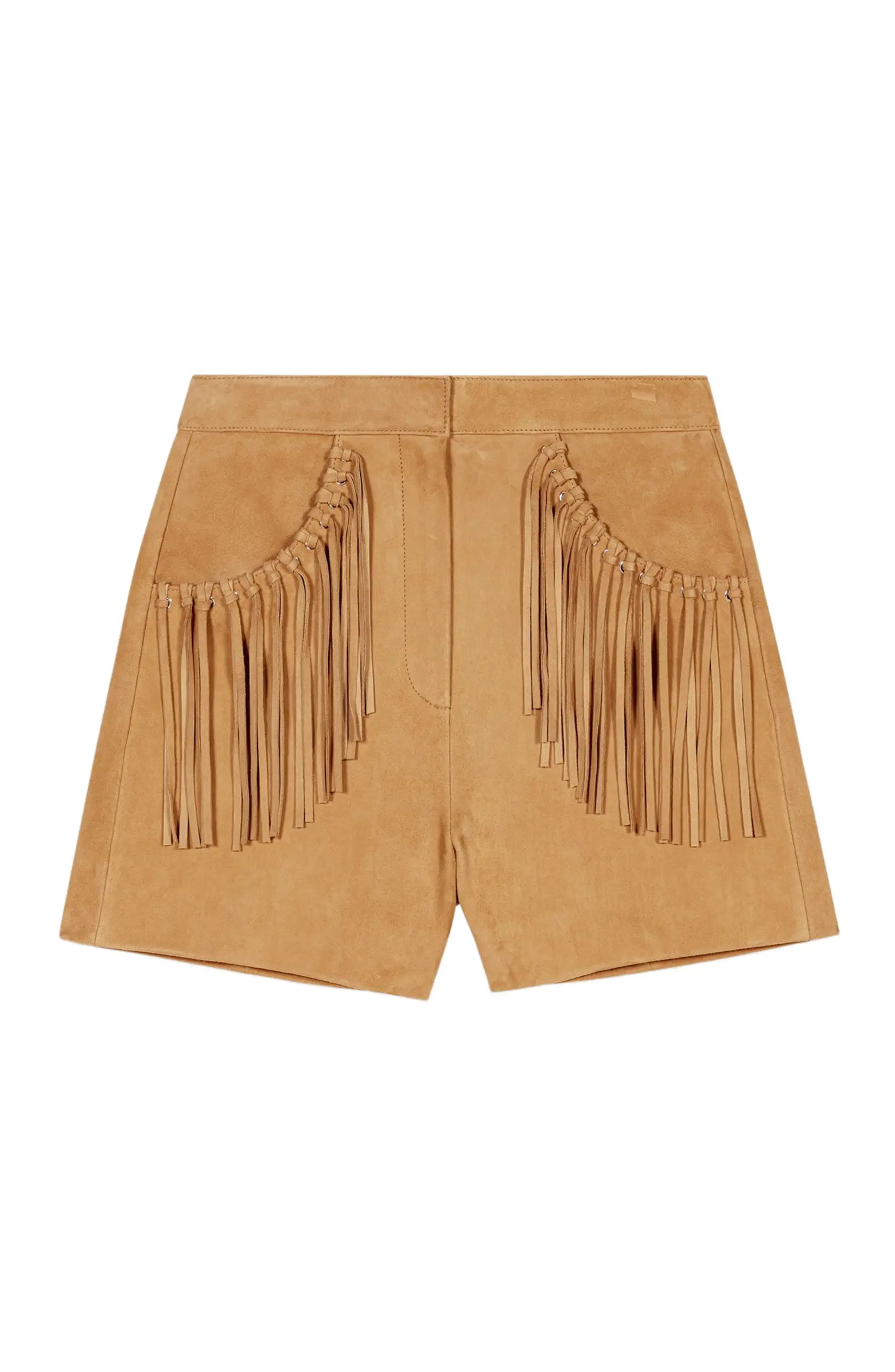 maje Fringed leather shorts | Nordstrom | Nordstrom