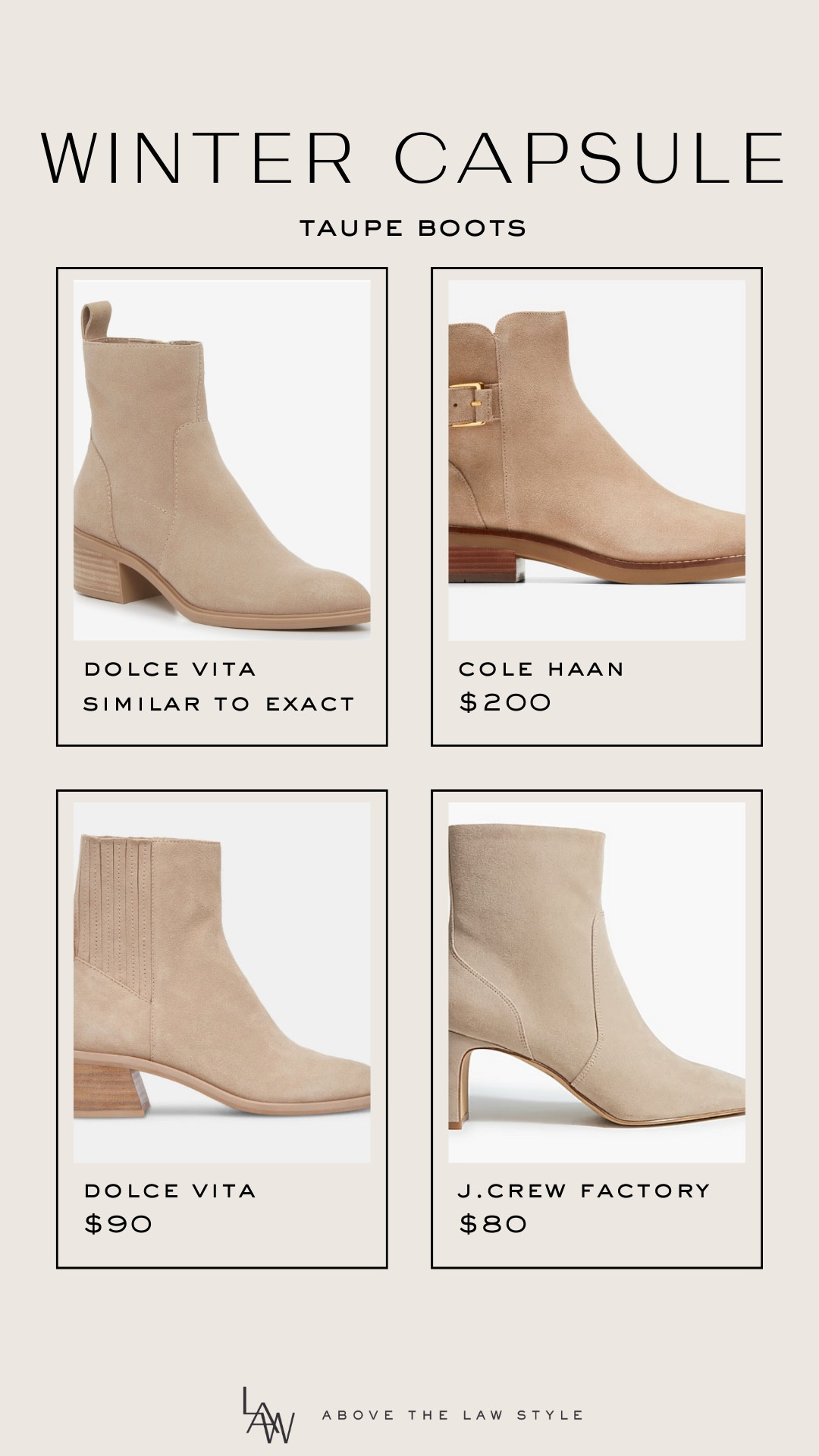 Winter Capsule: Taupe Boots

#LTKShoeCrush #LTKFindsUnder100 #LTKStyleTip