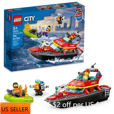 LEGO City Fire Rescue Boat Toy, Floats on Water Set 60373 | eBay | eBay US