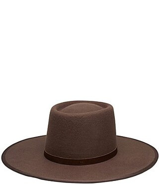 Wyeth Jess Round Wide Brim Wool Fedora Hat - Taupe | Dillard's