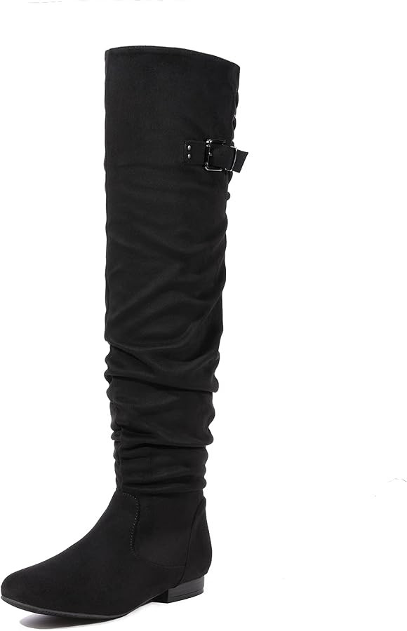 DREAM PAIRS Women's Suede Over The Knee Thigh High Winter Boots | Amazon (US)